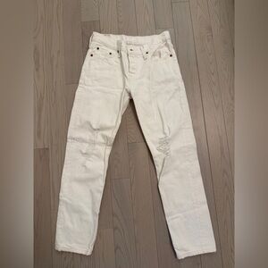Levi's Classic White Ripped Jeans